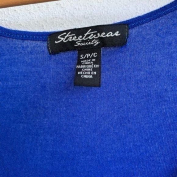 Streetwears society casual high low blue top small - Picture 4 of 5